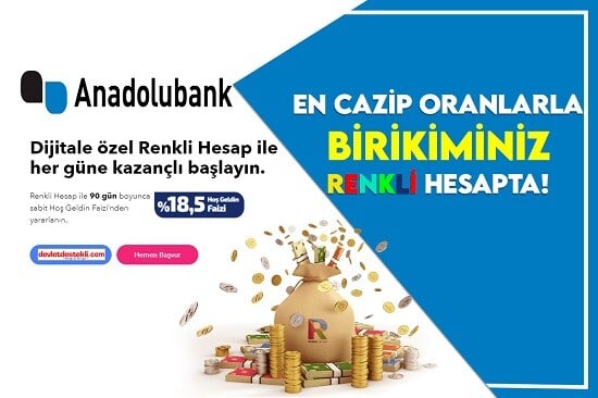 Anadolubank Renkli Hesap Faiz Oranları