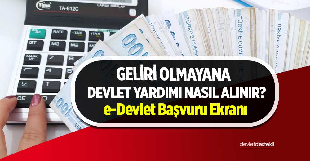 Geliri Olmayana Devlet Yardımı 2023 Sosyal ve Ekonomik Destek e-Devlet Başvuru Ekranı