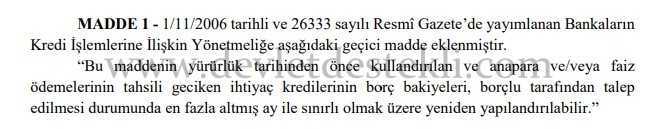Banka Borçlarına Yapılandırma 2021