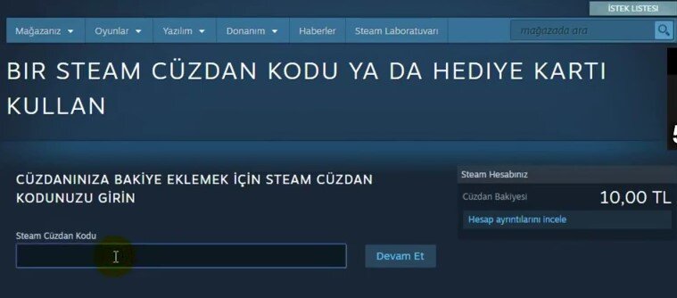 Steam Cüzdan Kodu Kullan