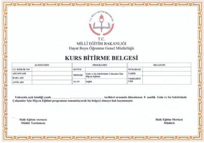 Hijyen Belgesi 1 Saatte Nasıl ve Nereden Alınır? (İŞYERİ İÇİN)