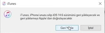 iTunes ile sürüm düşürme