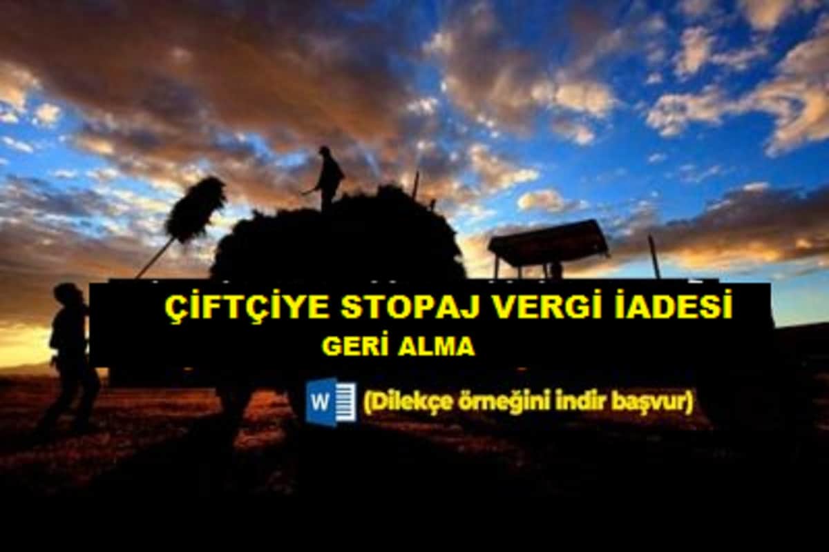 Çiftçi Stopaj Vergi İadesi Geri Alma Dilekçe Örneği