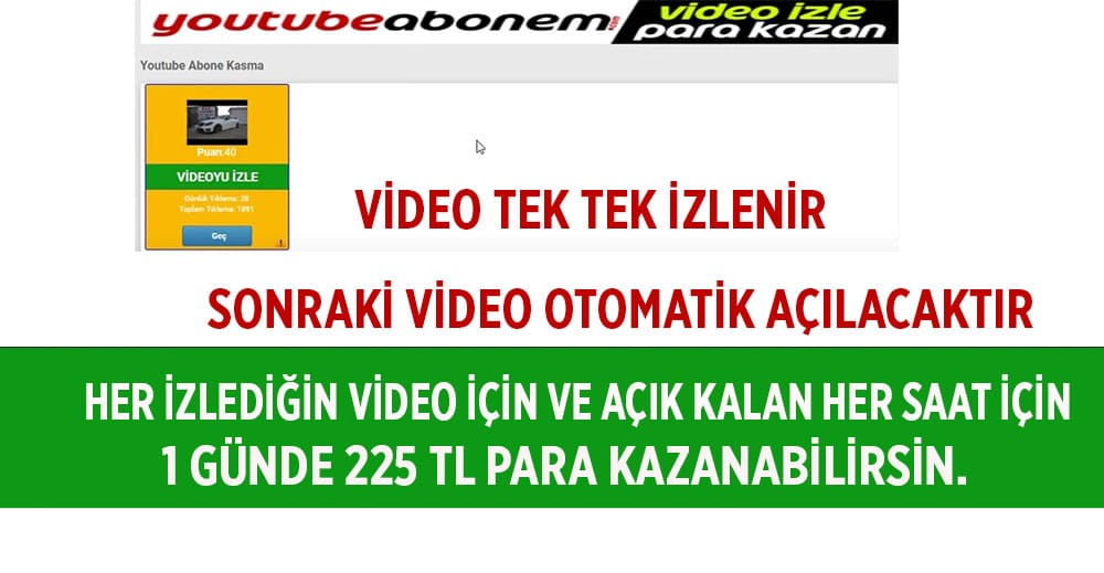Youtubeabonekas.com Reklam İzle Kazanmaya Başla!